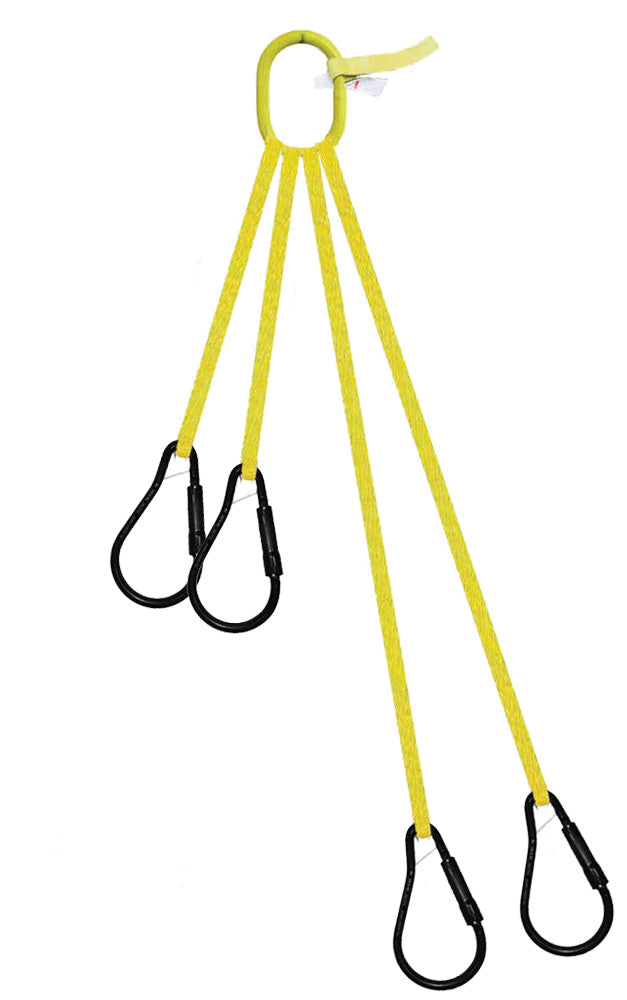 4 Legged Tool Lifting Web Sling, Large Carabiners – Dakota Riggers ...