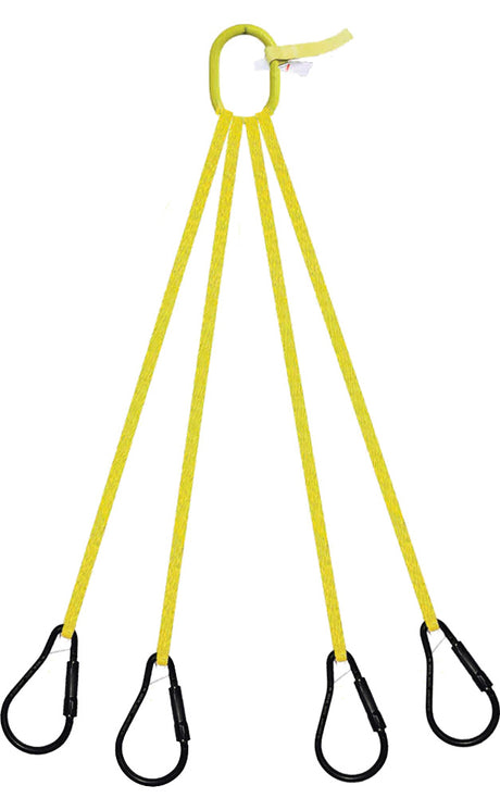 4 Legged Tool Lifting Web Sling, Large Carabiners