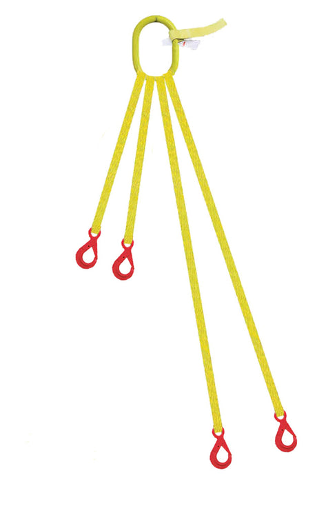 4 Legged Tool Lifting Web Sling, Self Locking Hooks