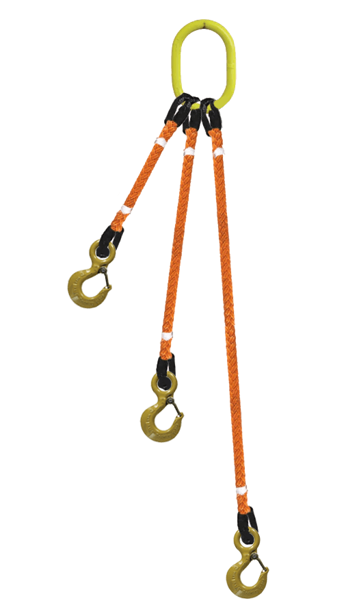 3-Legged Tool Lifting Rope Sling, Crosby Hooks