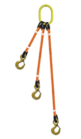 3-Legged Tool Lifting Rope Sling, Crosby Hooks