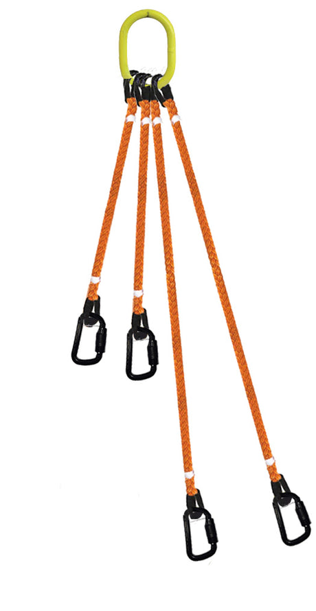 4-Legged Tool Lifting Rope Sling, Small Carabiners