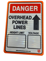 Danger Overhead Power Lines Sign