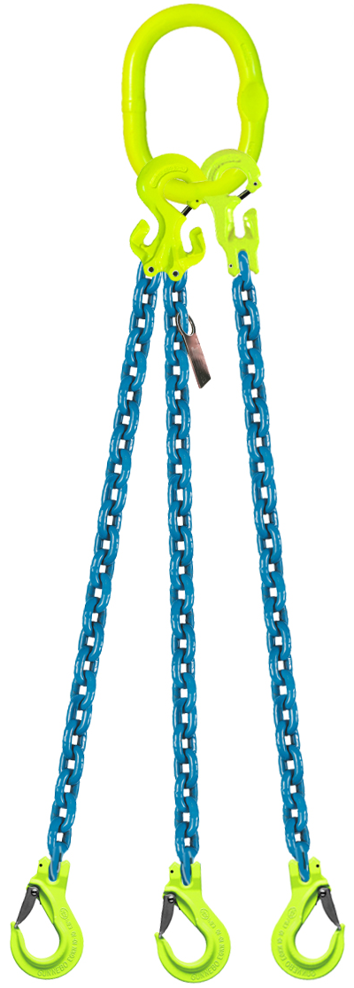 3-Leg Adjustable Chain Sling with Slip Hooks, 5/8"