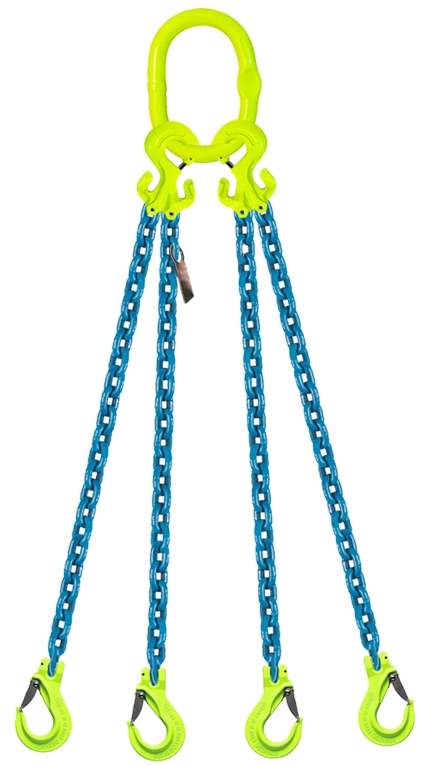 4-Leg Adjustable Chain Sling with Slip Hooks, 1/2"