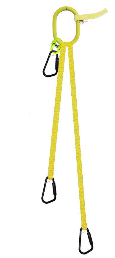 3 Legged Tool Lifting Web Sling, Medium Carabiners