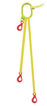 3 Legged Tool Lifting Web Sling, Self Locking Hooks