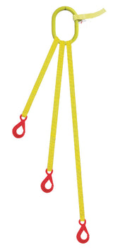 3 Legged Tool Lifting Web Sling, Self Locking Hooks